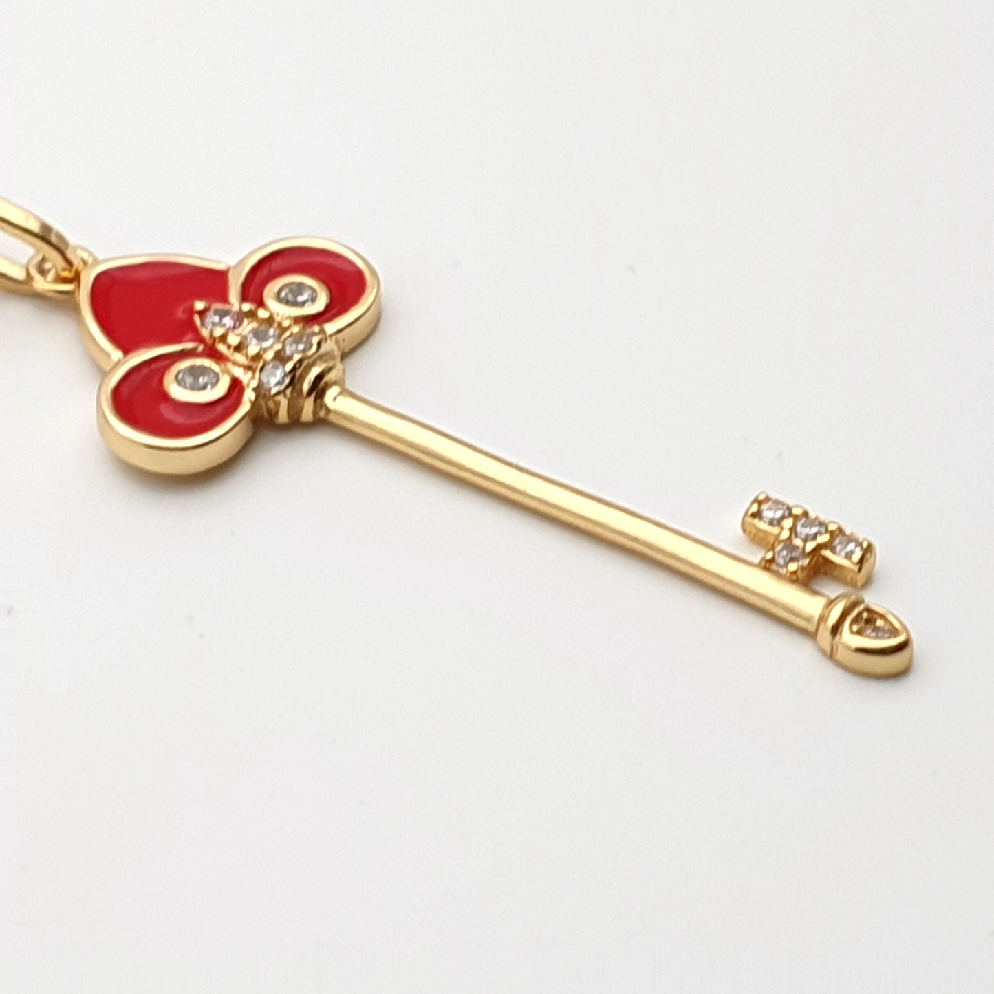 Key to My Heart -  Red Pendant Necklace