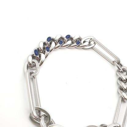 Blue and White Detailing Bracelet Stainless Steel