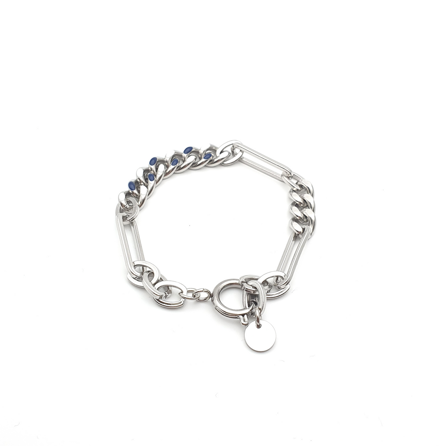 Blue and White Detailing Bracelet Stainless Steel