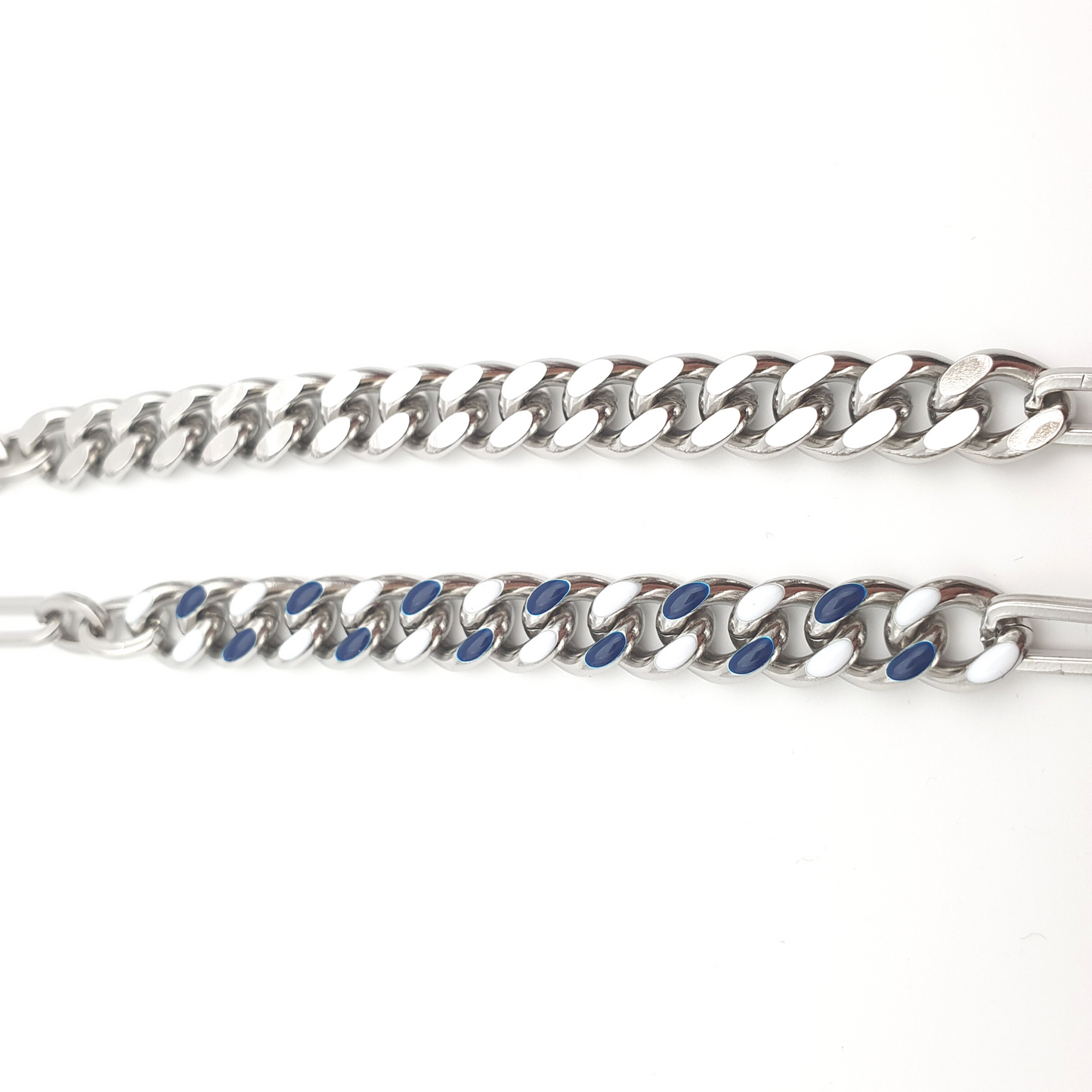 Blue and White Detailing Chain Stainless Steel