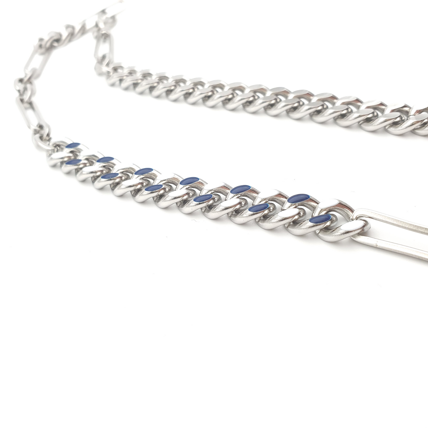 Blue and White Detailing Chain Stainless Steel