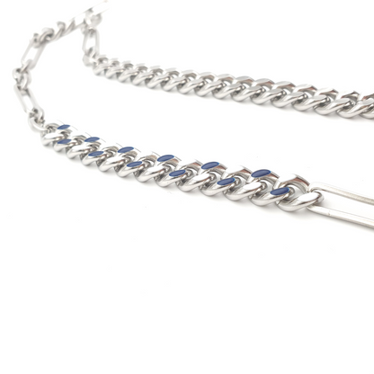 Blue and White Detailing Chain Stainless Steel