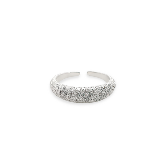 Textured Silver Adjustable Ring