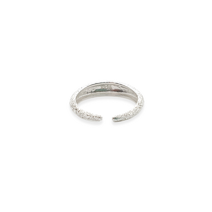 Textured Silver Adjustable Ring