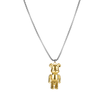 Hip-hop / Rave Stainless Steel Bear Pendant Necklace