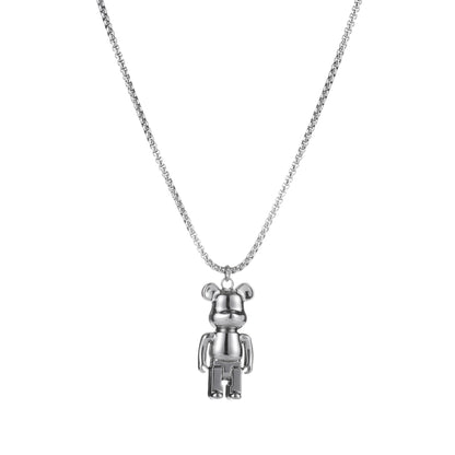 Hip-hop / Rave Stainless Steel Bear Pendant Necklace